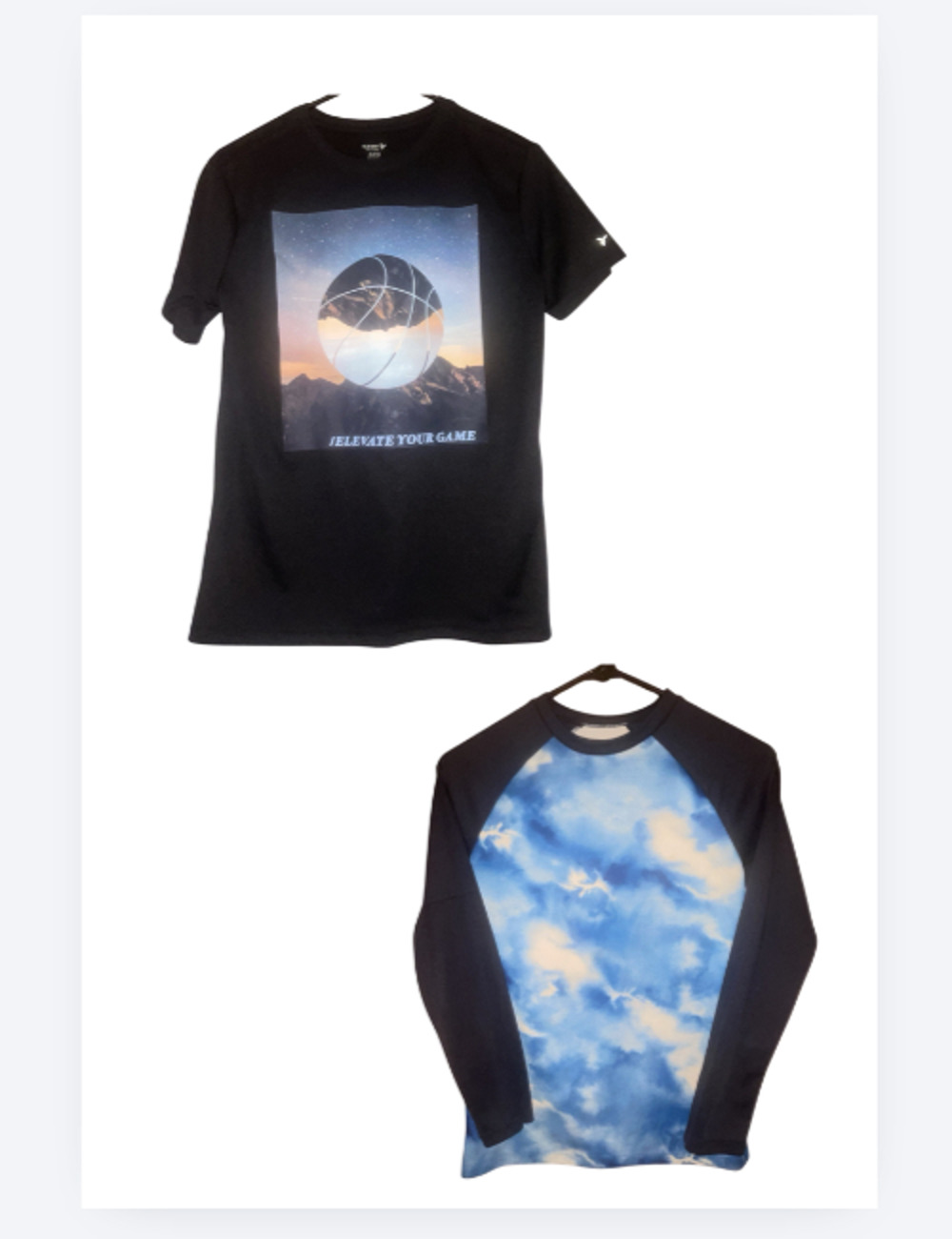 Old Navy Active-Go Boys T-shirt S/S & Clouds Swim Shirt Y 14/16 (Lot of 2)